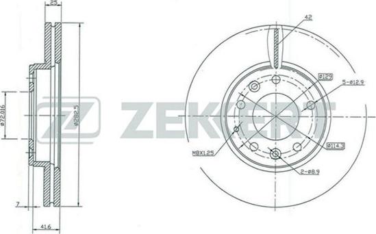 Zekkert BS-5389 - Тормозной диск unicars.by