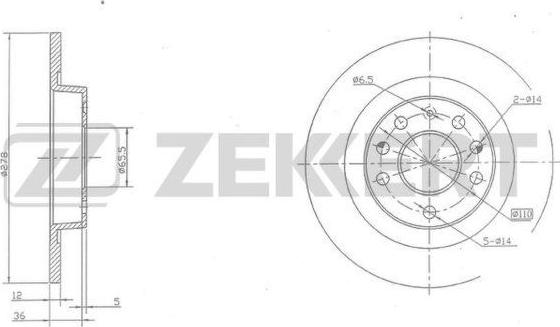 Zekkert BS-5382 - Тормозной диск unicars.by