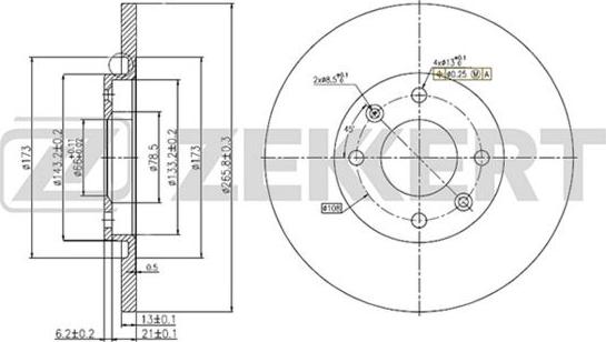 Zekkert BS-5249 - Тормозной диск unicars.by