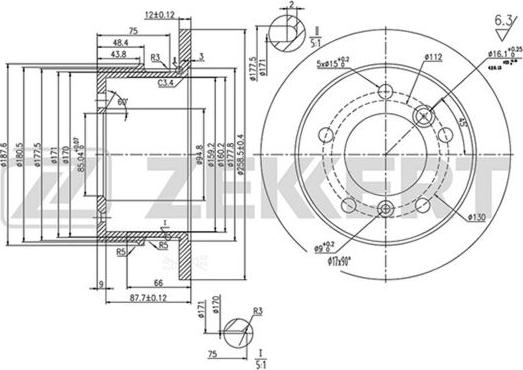 Zekkert BS-5200 - Тормозной диск unicars.by