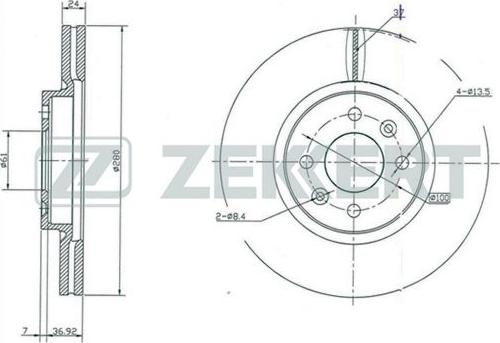 Zekkert BS-5214 - Тормозной диск unicars.by