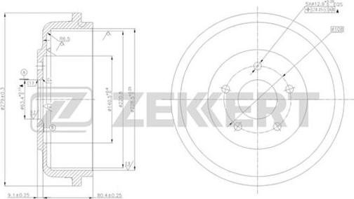 Zekkert BS-5233 - Тормозной барабан unicars.by