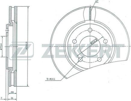 Zekkert BS-5221 - Тормозной диск unicars.by