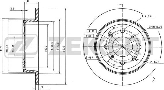 Zekkert BS-5754B - Тормозной диск unicars.by