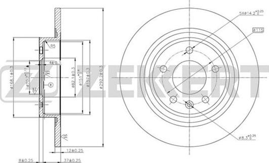 Zekkert BS-5755 - Тормозной диск unicars.by