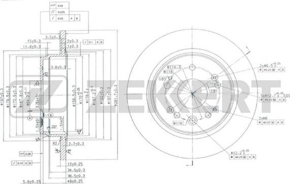 Zekkert BS-5737 - Тормозной диск unicars.by