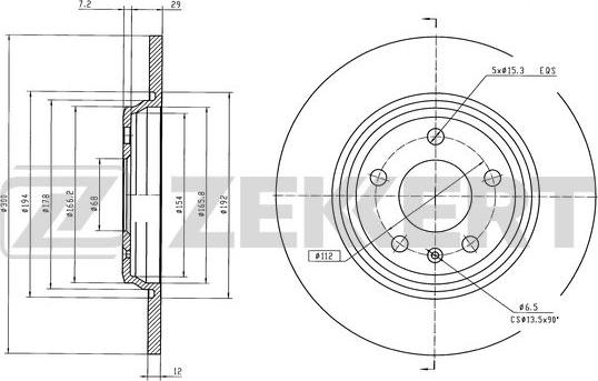 Zekkert BS-6595 - Тормозной диск unicars.by