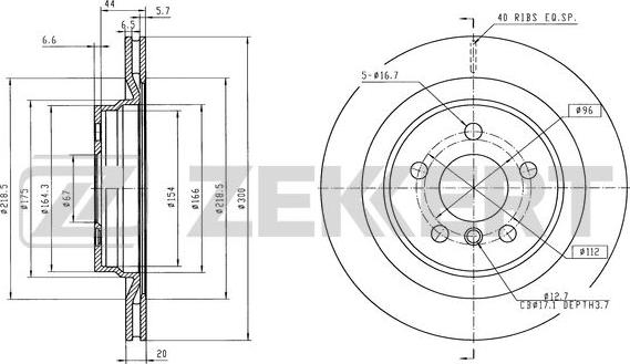 Zekkert BS-6598 - Тормозной диск unicars.by