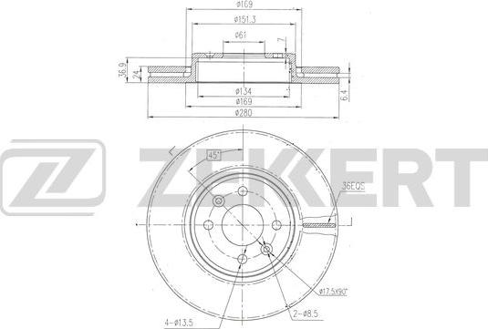 Zekkert BS-6521 - Тормозной диск unicars.by