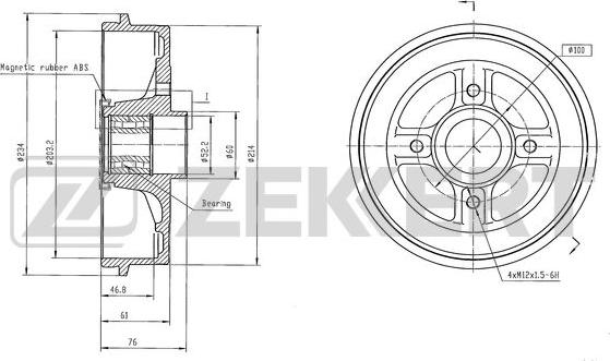 Zekkert BS-6612 - Тормозной барабан unicars.by