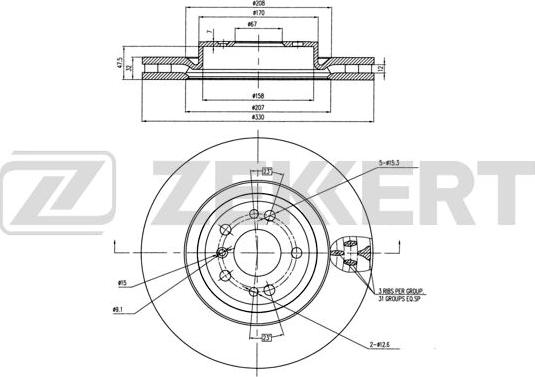 Zekkert BS-6008B - Тормозной диск unicars.by