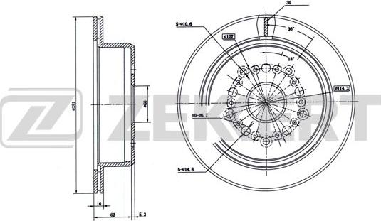 Zekkert BS-6017 - Тормозной диск unicars.by