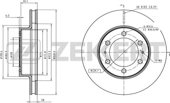 Zekkert BS-6082 - Тормозной диск unicars.by