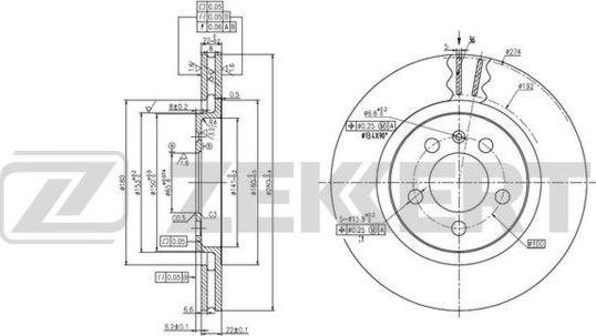 Zekkert BS-6150 - Тормозной диск unicars.by