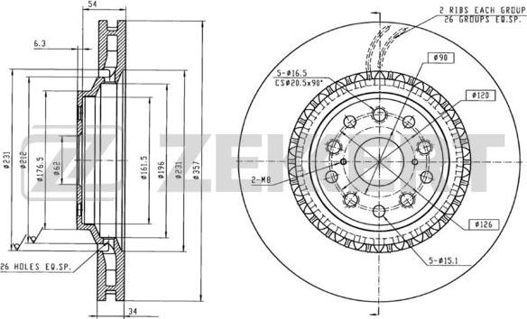 Zekkert BS-6296 - Тормозной диск unicars.by