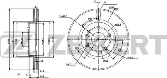 Zekkert BS-6213 - Тормозной диск unicars.by