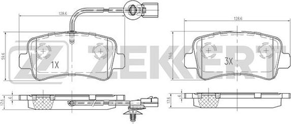 Zekkert BS-1949 - Тормозные колодки, дисковые, комплект unicars.by