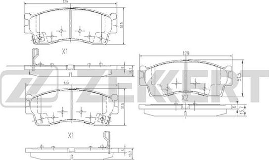 Zekkert BS-1904 - Тормозные колодки, дисковые, комплект unicars.by