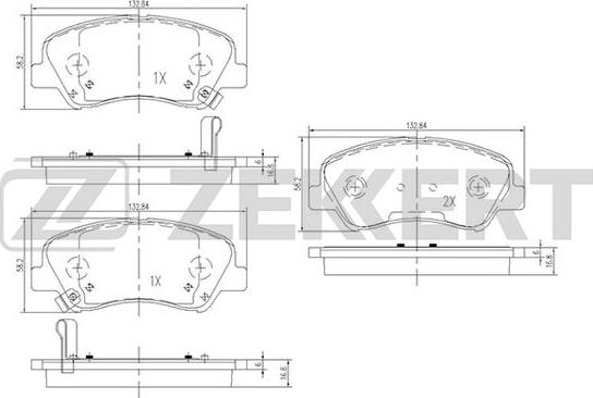 Zekkert BS-1910 - Тормозные колодки, дисковые, комплект unicars.by