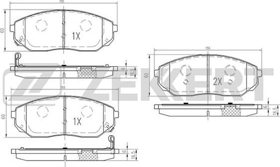 Zekkert BS-1917 - Тормозные колодки, дисковые, комплект unicars.by