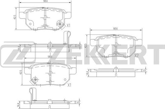 Zekkert BS-1973 - Тормозные колодки, дисковые, комплект unicars.by