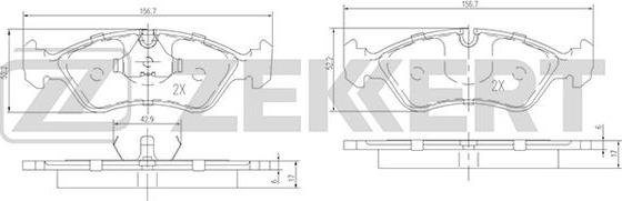 Zekkert BS-1488 - Тормозные колодки, дисковые, комплект unicars.by