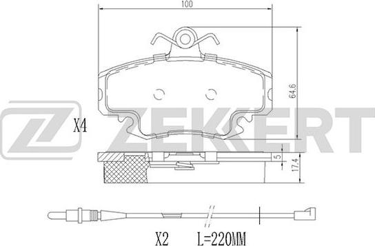 Zekkert BS-1482 - Тормозные колодки, дисковые, комплект unicars.by