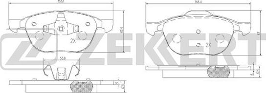 Zekkert BS-1599 - Тормозные колодки, дисковые, комплект unicars.by