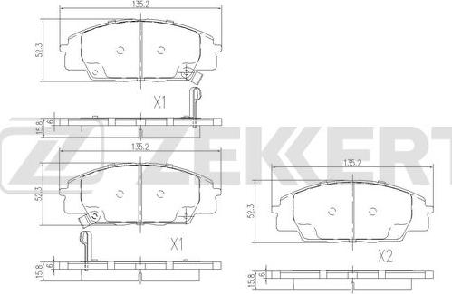 Zekkert BS-1505 - Тормозные колодки, дисковые, комплект unicars.by