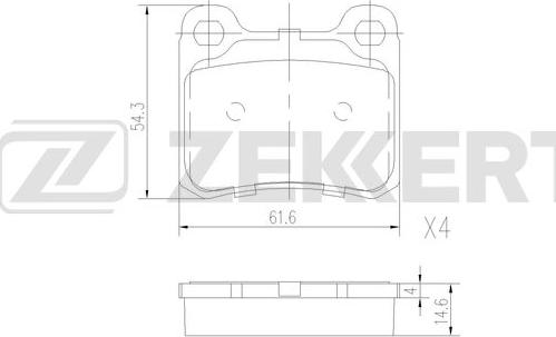 Zekkert BS-1581 - Тормозные колодки, дисковые, комплект unicars.by