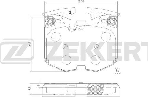 Zekkert BS-1530 - Тормозные колодки, дисковые, комплект unicars.by