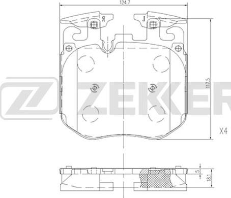 Zekkert BS-1531 - Тормозные колодки, дисковые, комплект unicars.by