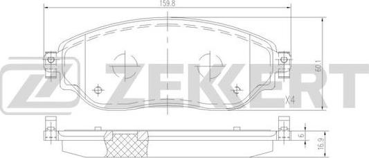 Zekkert BS-1523 - Тормозные колодки, дисковые, комплект unicars.by