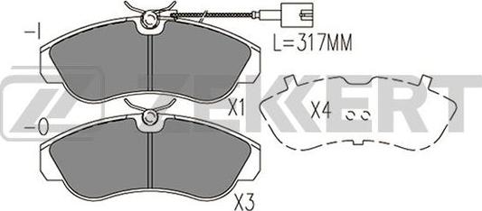 Zekkert BS-1572 - Тормозные колодки, дисковые, комплект unicars.by