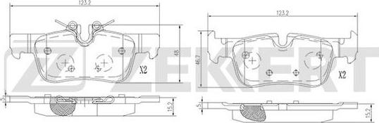 Zekkert BS-1695 - Тормозные колодки, дисковые, комплект unicars.by