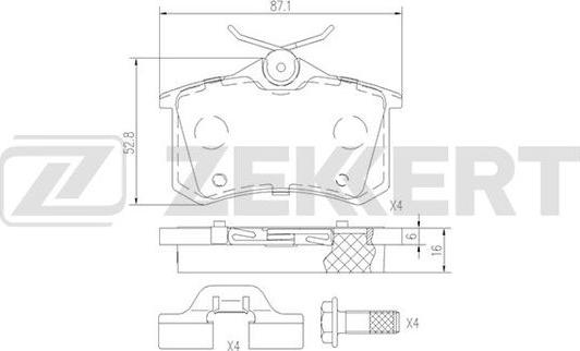 Zekkert BS-1690 - Тормозные колодки, дисковые, комплект unicars.by