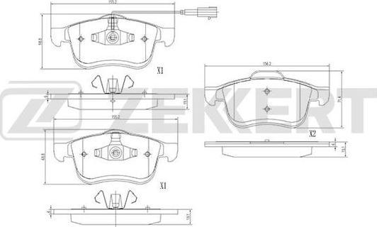 Zekkert BS-1691 - Тормозные колодки, дисковые, комплект unicars.by