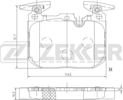 Zekkert BS-1692 - Тормозные колодки, дисковые, комплект unicars.by