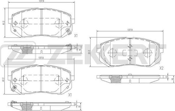 Zekkert BS-1684 - Тормозные колодки, дисковые, комплект unicars.by