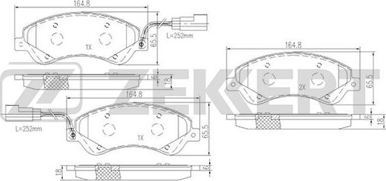 Zekkert BS-1681 - Тормозные колодки, дисковые, комплект unicars.by