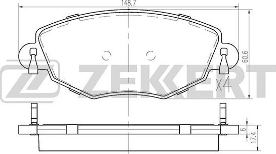 Zekkert BS-1673 - Тормозные колодки, дисковые, комплект unicars.by