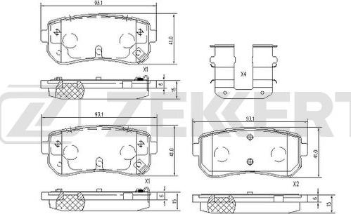 Zekkert BS-1099 - Тормозные колодки, дисковые, комплект unicars.by