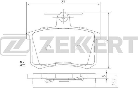 Zekkert BS-1096 - Тормозные колодки, дисковые, комплект unicars.by