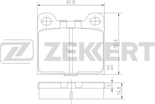 Zekkert BS-1049 - Тормозные колодки, дисковые, комплект unicars.by