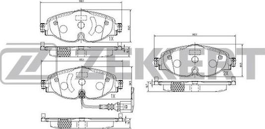 Zekkert BS-1047 - Тормозные колодки, дисковые, комплект unicars.by