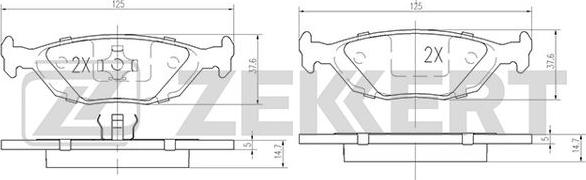 Zekkert BS-1050 - Тормозные колодки, дисковые, комплект unicars.by