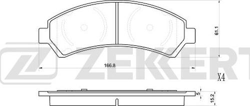 Zekkert BS-1006 - Тормозные колодки, дисковые, комплект unicars.by