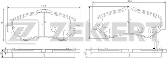 Zekkert BS-1008 - Тормозные колодки, дисковые, комплект unicars.by