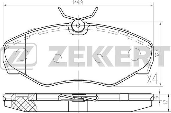 Zekkert BS-1007 - Тормозные колодки, дисковые, комплект unicars.by