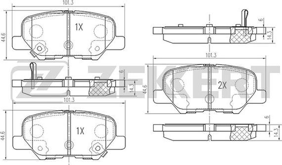 Zekkert BS-1014 - Тормозные колодки, дисковые, комплект unicars.by